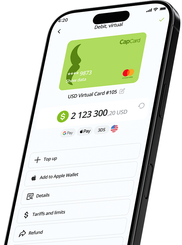 Iphone with virtual card